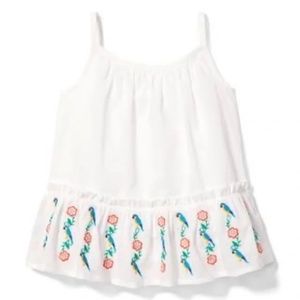 Janie and Jack Parrot Trim White Blouse 12-18M
